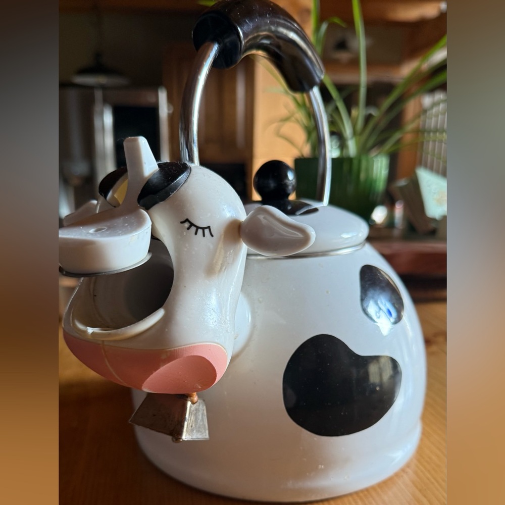 Vintage cow tea kettle